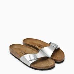 Birkenstock Madrid Sandals – Matte Silver – Size 38 – Classic & Comfortable